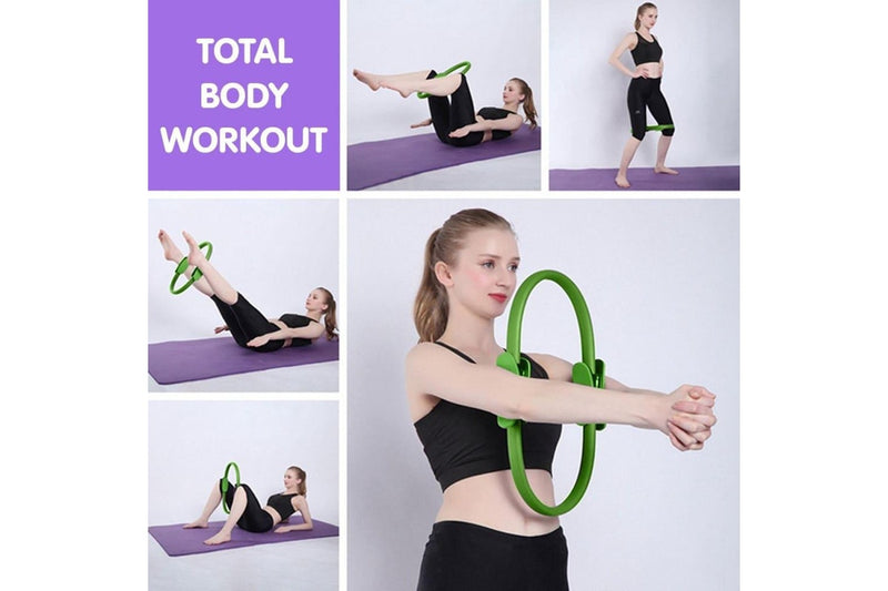 Powertrain Pilates Ring Band Yoga Home Workout Exercise Band- Green