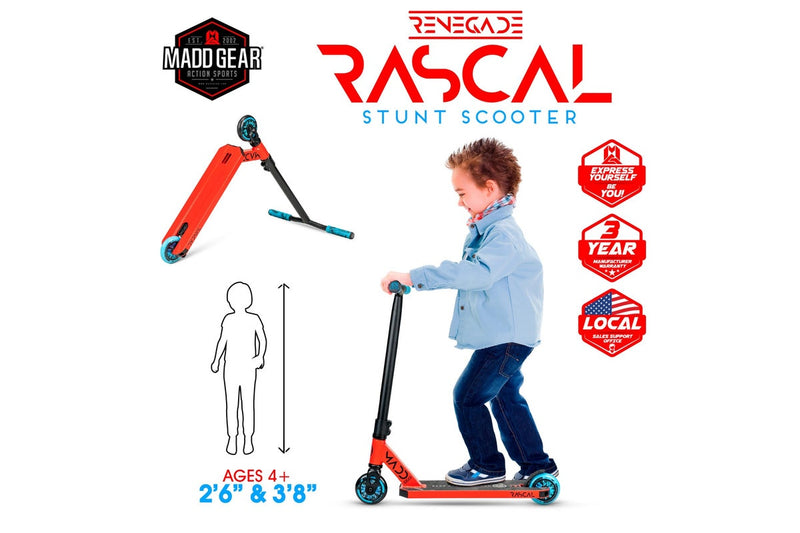 Madd Gear Renegade Rascal Scooter - Red / Blue