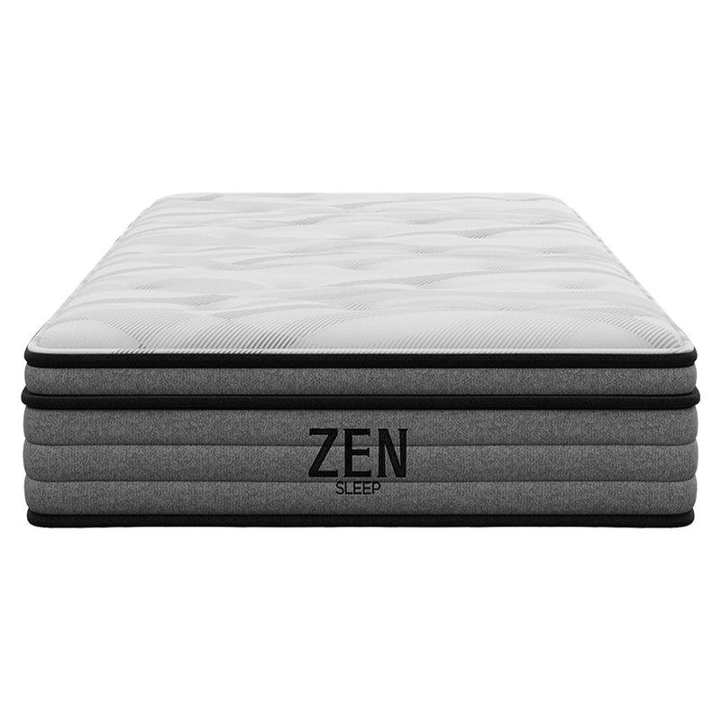 Classic Single Bed Frame with Headboard and Medium Plush Mattress