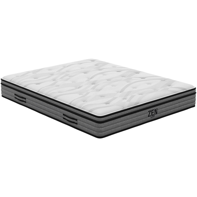 Classic Queen Bed Frame with Headboard and Medium Plush Mattress