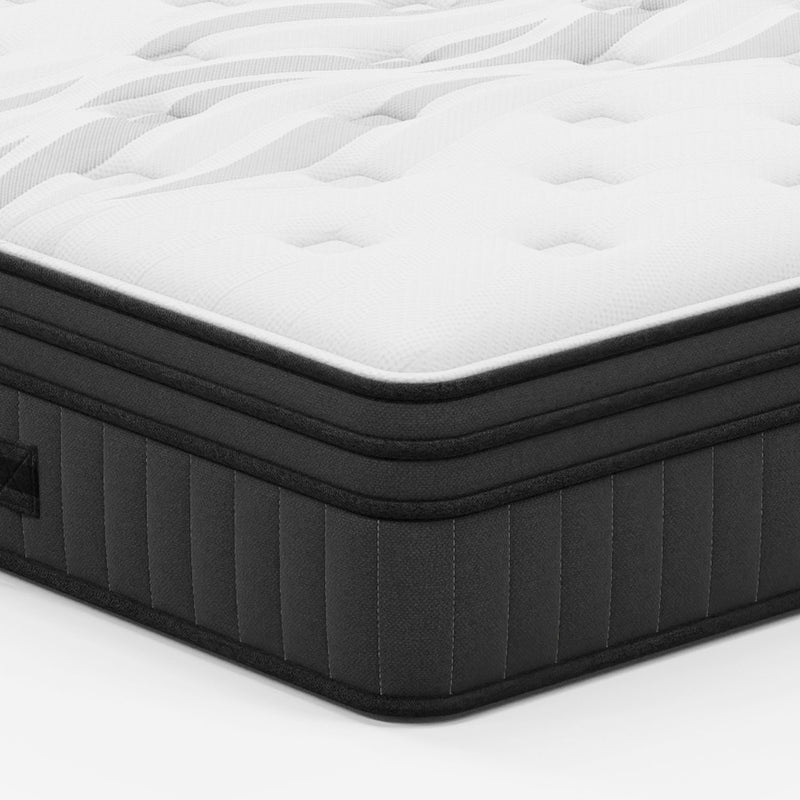 Classic Queen Bed Frame with Headboard and Plush Mattress