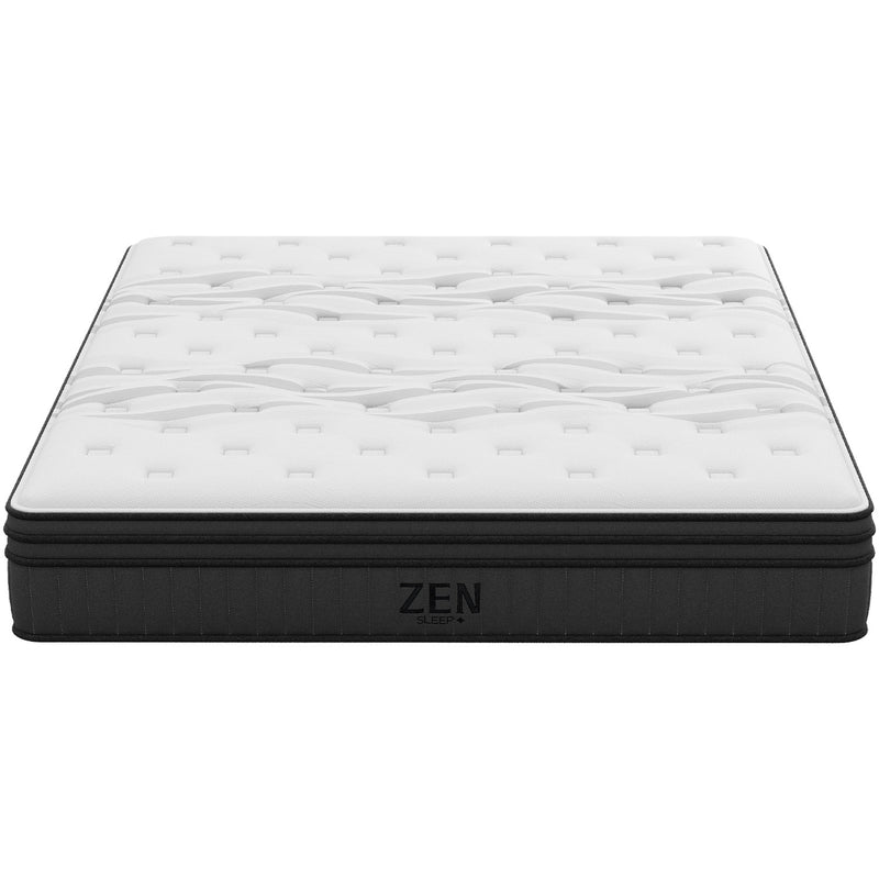 Classic King Bed Frame with Headboard and Plush Mattress