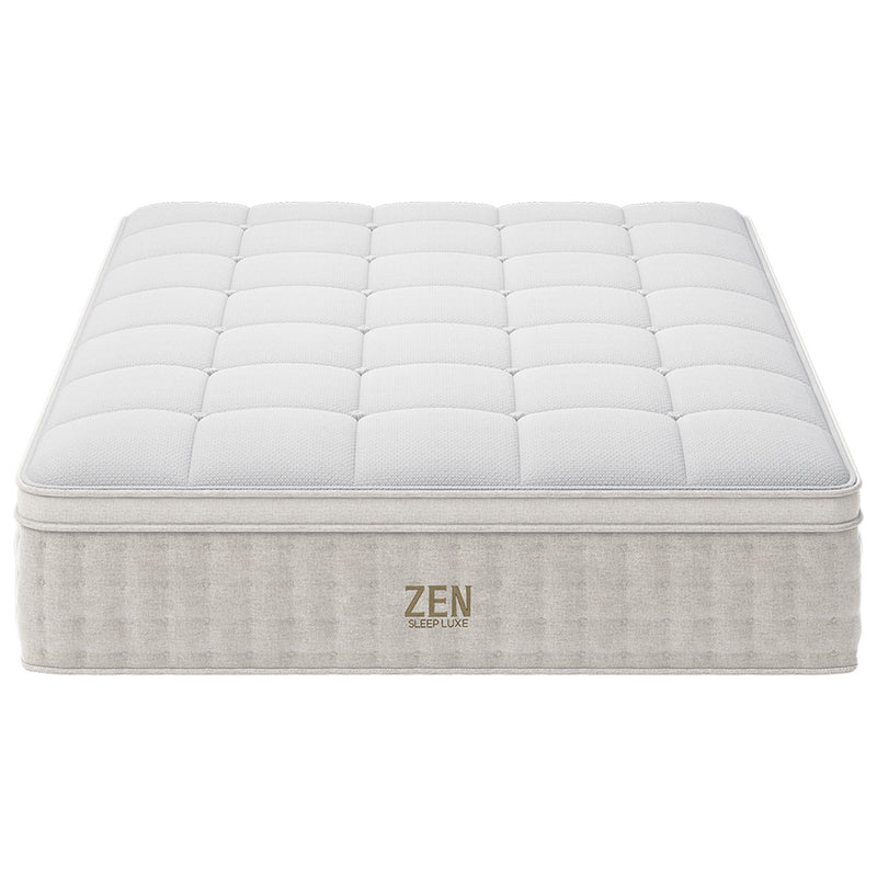 Modern Queen Bed Frame with Headboard and Plush Mattress