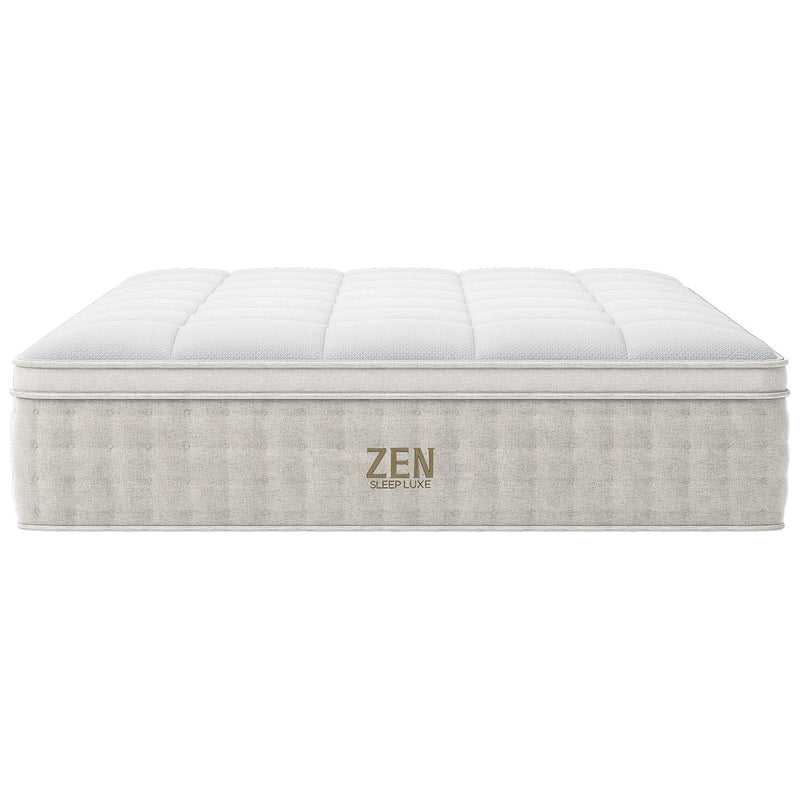 Modern Queen Bed Frame with Headboard and Plush Mattress