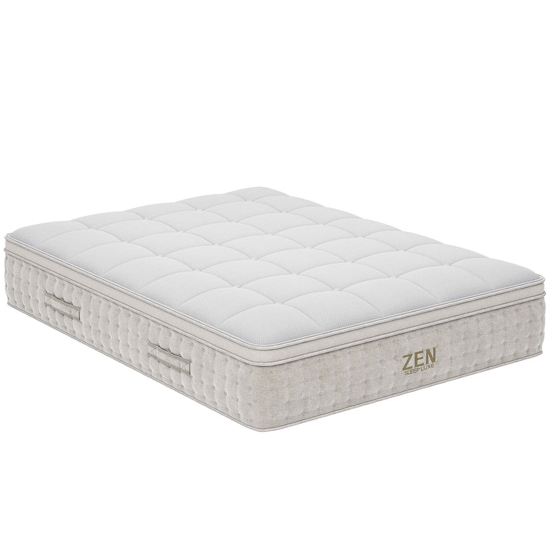 Modern Queen Bed Frame with Headboard and Plush Mattress