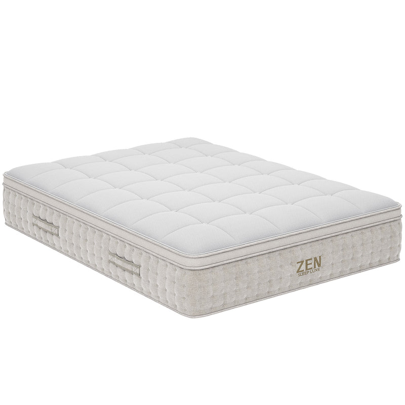 Modern King Bed Frame with Headboard and Plush Mattress