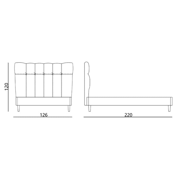 Classic King Single Bed Frame with Headboard - Cloud White