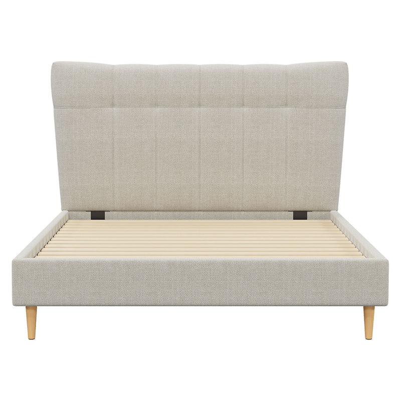 Classic Queen Bed Frame with Headboard and Plush Mattress