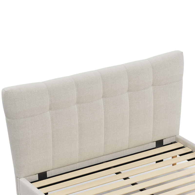 Classic Queen Bed Frame with Headboard and Plush Mattress