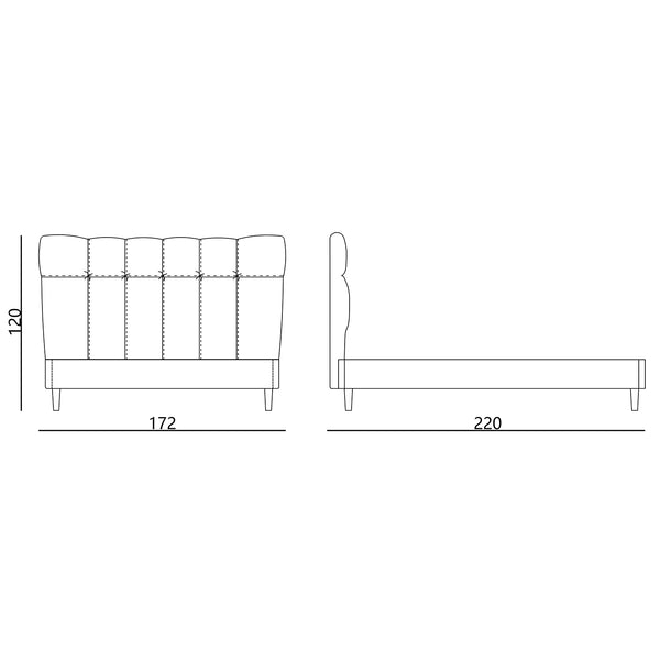 Classic Queen Bed Frame with Headboard - Cloud White