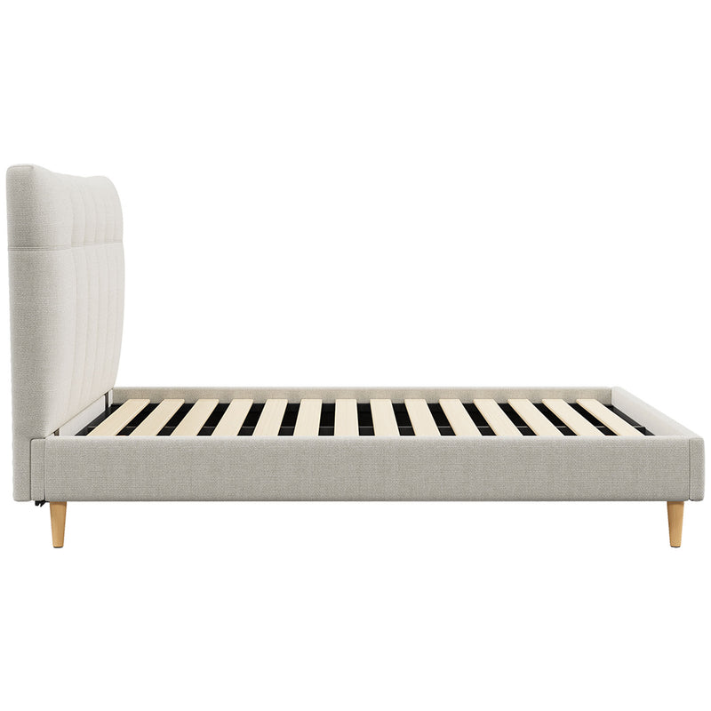 Classic King Bed Frame with Headboard and Plush Mattress