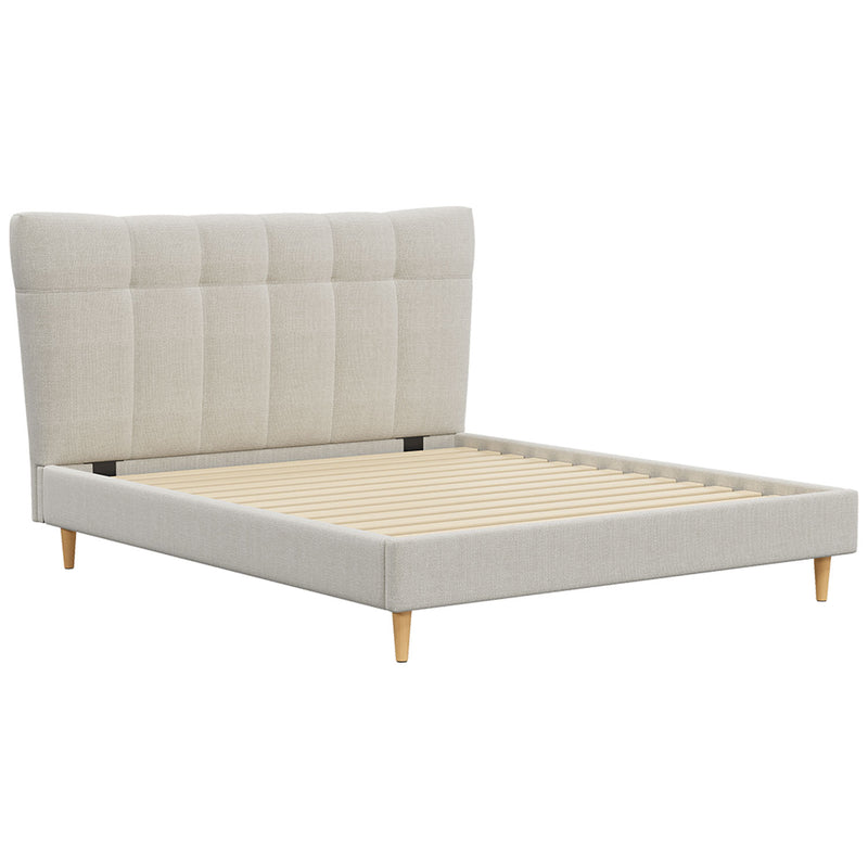 Classic King Bed Frame with Headboard and Plush Mattress