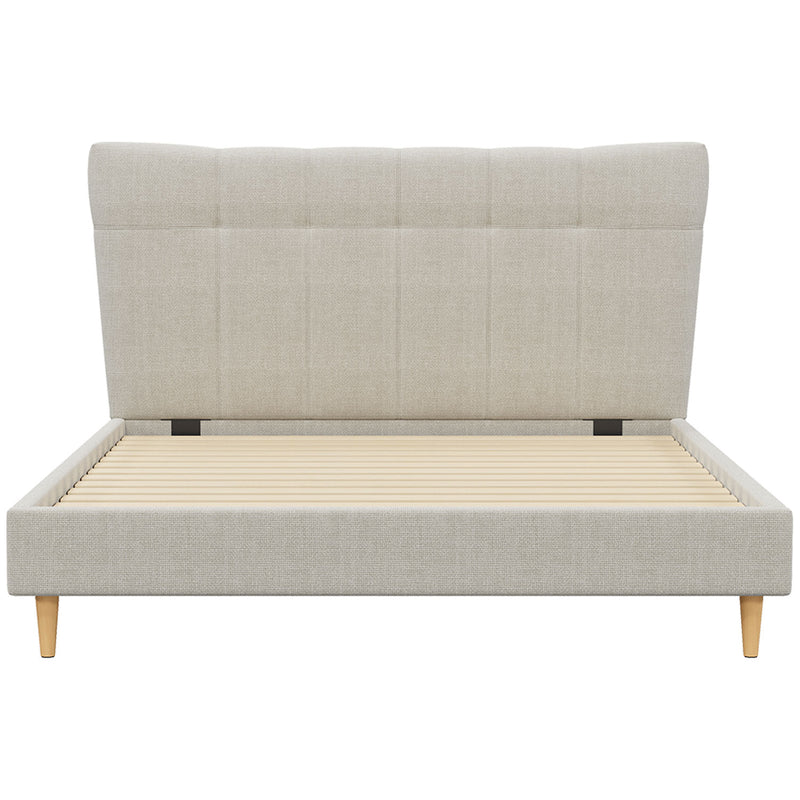 Classic King Bed Frame with Headboard and Plush Mattress