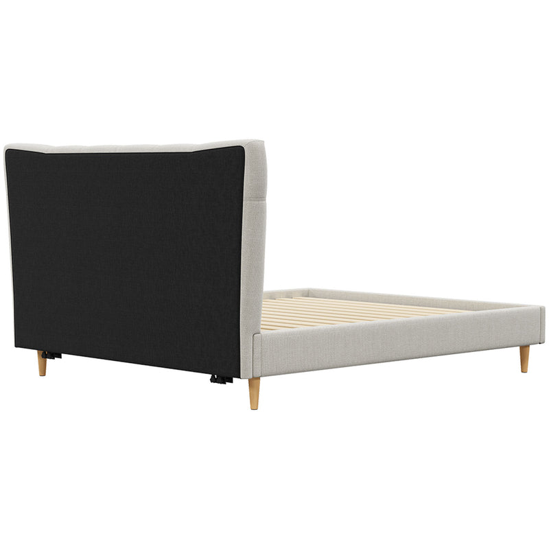 Classic King Bed Frame with Headboard and Plush Mattress
