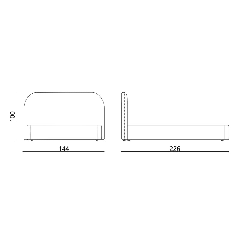 Modern King Single Bed Frame with Headboard - Boucle Pearl White
