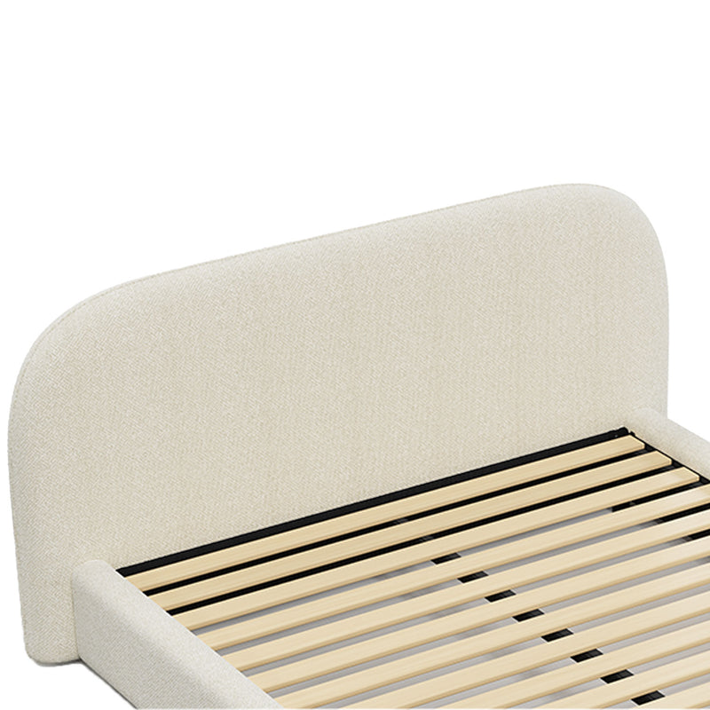 Modern King Bed Frame with Headboard and Plush Mattress