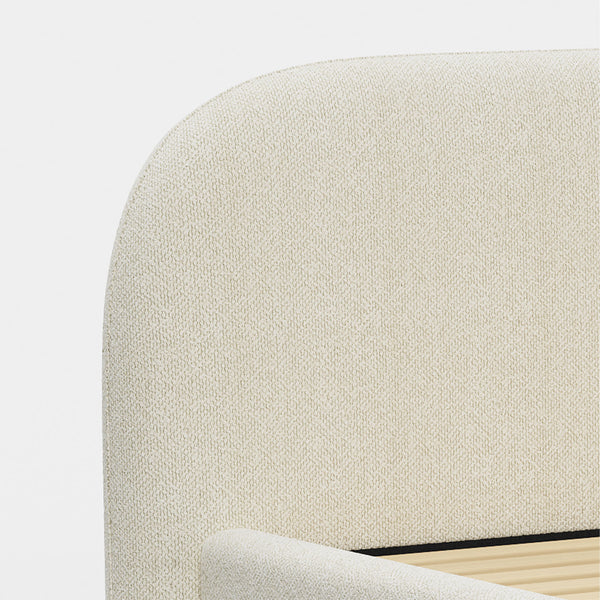 Modern King Bed Frame with Headboard and Plush Mattress