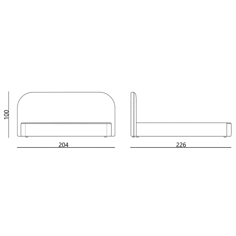 Modern King Bed Frame with Headboard and Plush Mattress