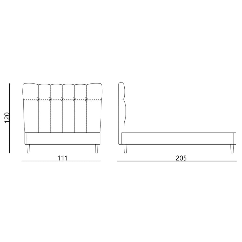 Classic Single Bed Frame with Headboard and Medium Plush Mattress