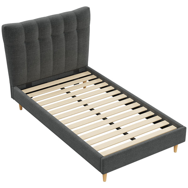 Classic King Single Bed Frame with Headboard - Graphite