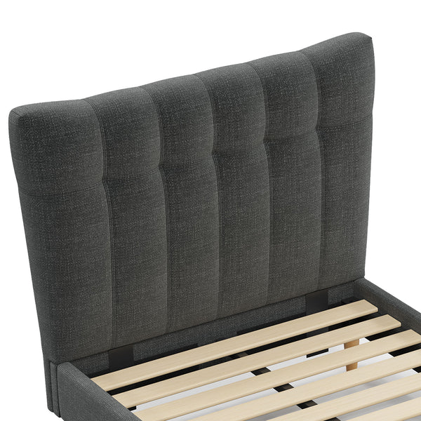 Classic King Single Bed Frame with Headboard and Medium Plush Mattress