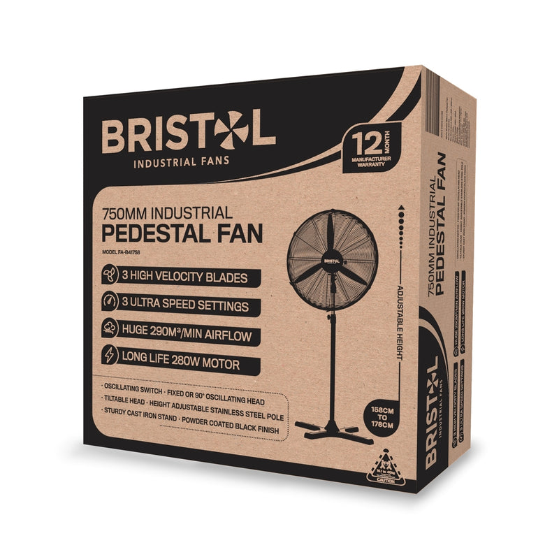 Bristol 750mm Industrial Pedestal Fan