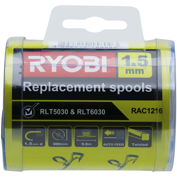 Ryobi 1.5mm Replacement Spool Suits RLT5030 And RLT6030 - 3 Pack