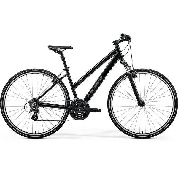 Merida Crossway 10-V L Womens Hybrid Bike Black/Silver