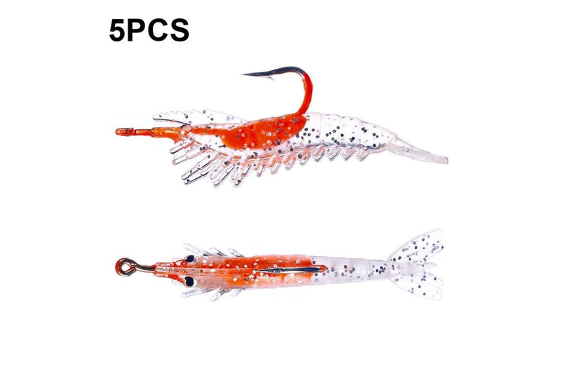 Pack Of 5 6cm 3g Soft Shrimp Lures For Sea Bass