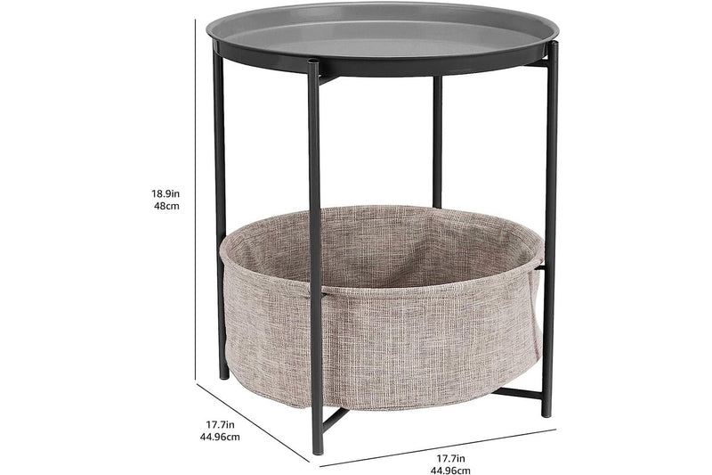 Basics Round Storage Side Table - NZ Stock