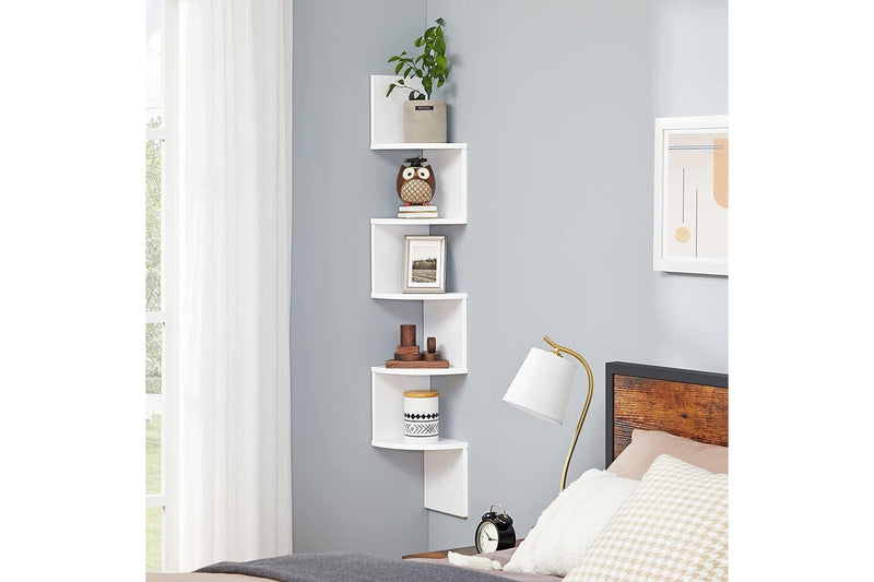 Vasagle Floating Corner Shelf - 5-Tier (White)