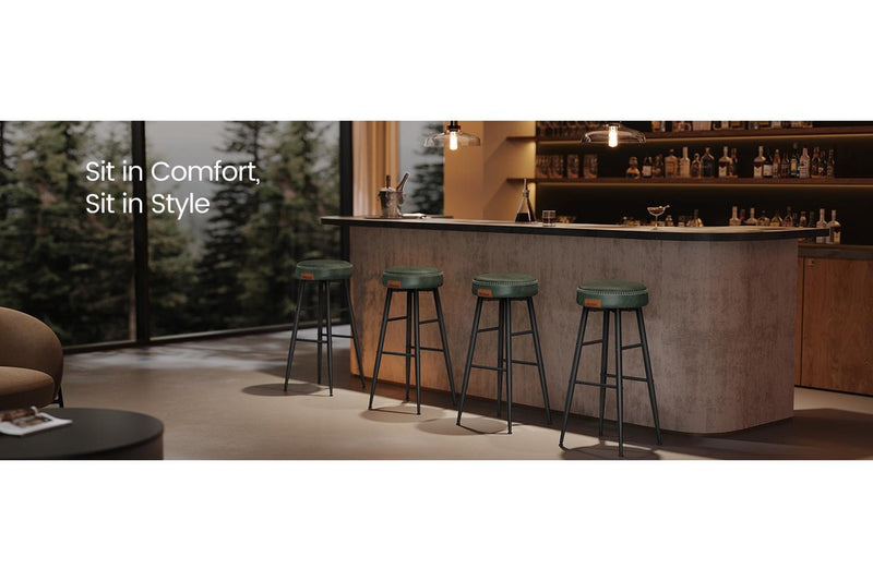 VASAGLE Ekho Collection Bar Stools Set of 2 - Forest Green