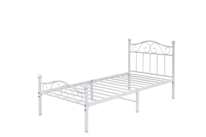 Fraser Country Single Metal Bed Frame - White