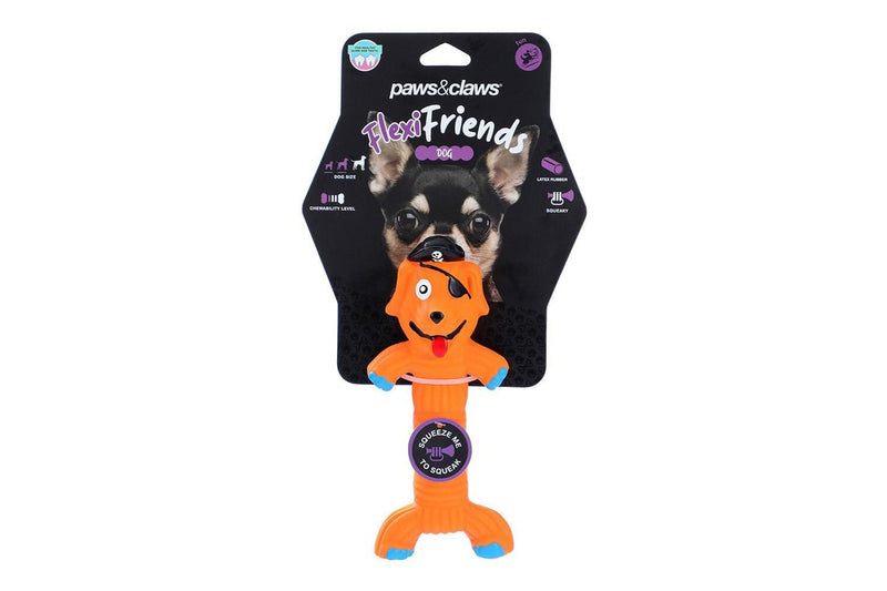 6pc Paws & Claws Flexible Latex Friends Silly Animal Bite Chew Pet Toy Assort