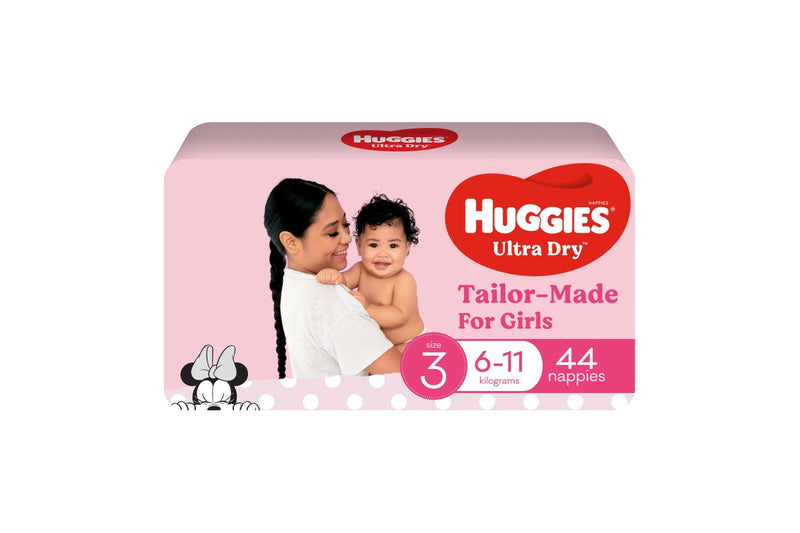 Huggies Ultra Dry Crawler Girl Nappies - Size 3 (44 Pack)