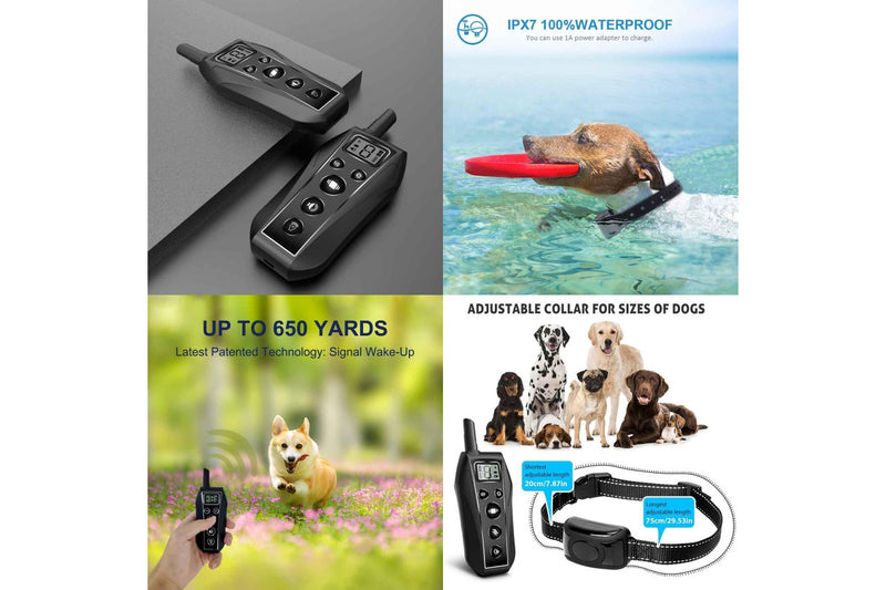 Dog Bark Collar - 1x 600m Range Receiver Vibration IPX7 Waterproof Training Aid