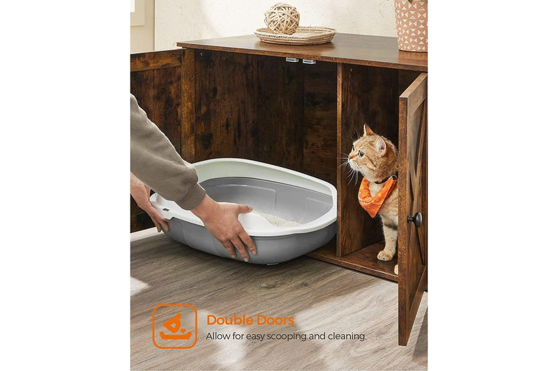 VASAGLE Feandrea Hidden Cat Litter Box Enclosure - Rustic Brown