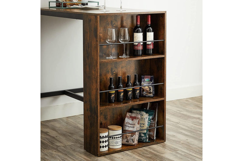 Vasagle : Bar Table With Storage Shelf - Rustic Brown