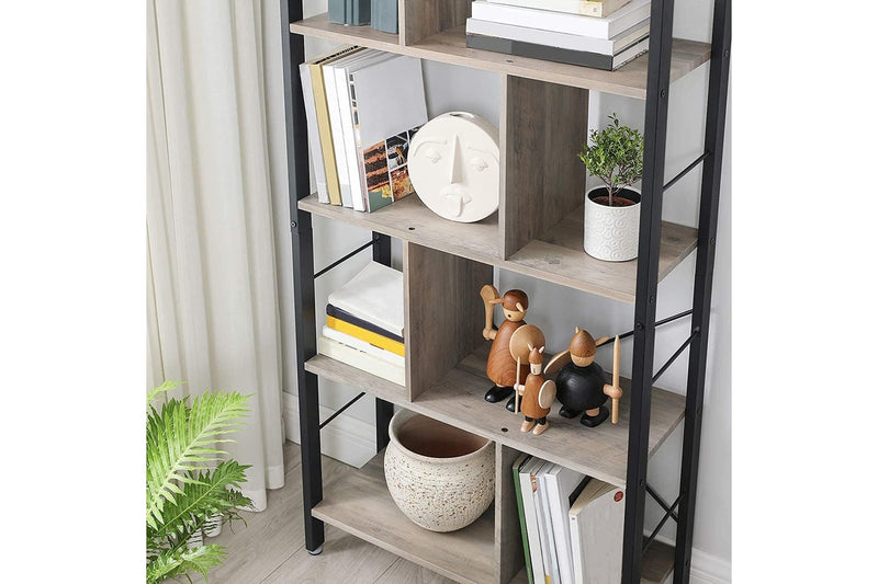 Vasagle : 4 Tiers Home Office Book Shelf - Greige and Black