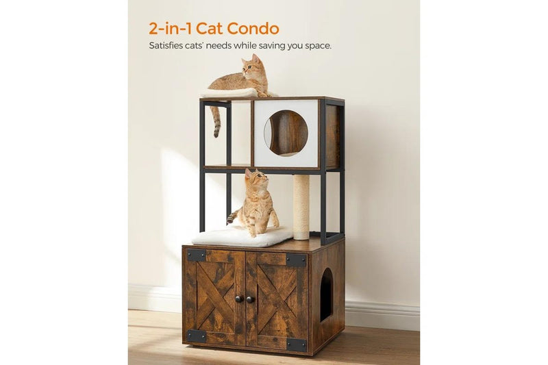 VASAGLE Feandrea Multifunctional Cat Condo with Scratching Posts