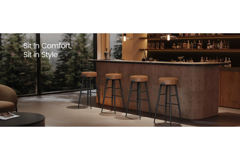 VASAGLE Ekho Collection Bar Stools Set of 2 - Caramel Brown