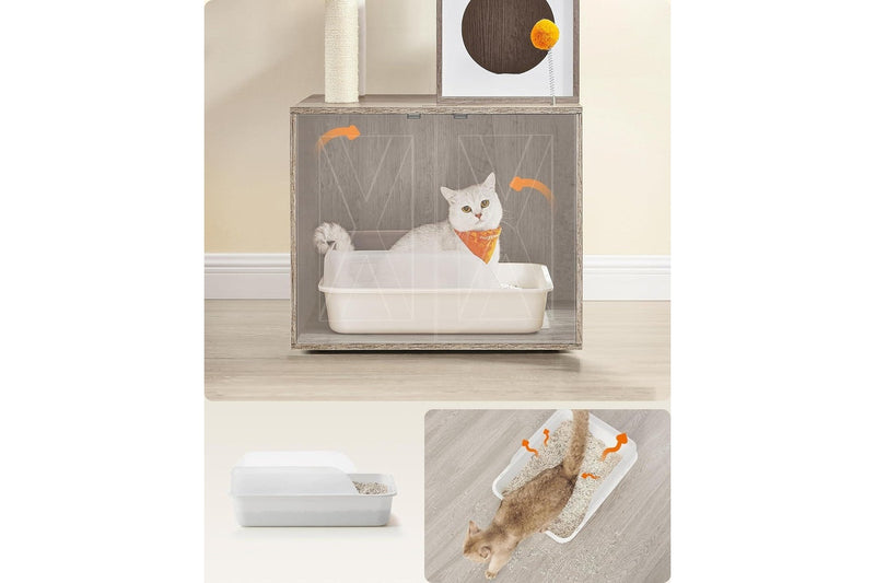 Vasagle Feandrea Cat Tree with Litter Box Enclosure - Greige