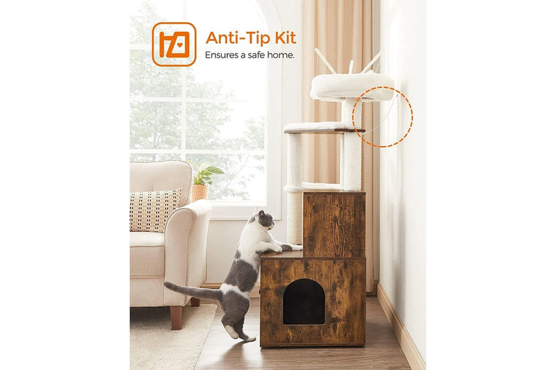 VASAGLE Feandrea 2-in-1 Cat Condo with Scratching Posts