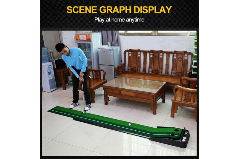 2.5M Golf Indoor Swing Grip Putting Trainer Practice Pace With Automatic Return Fairways