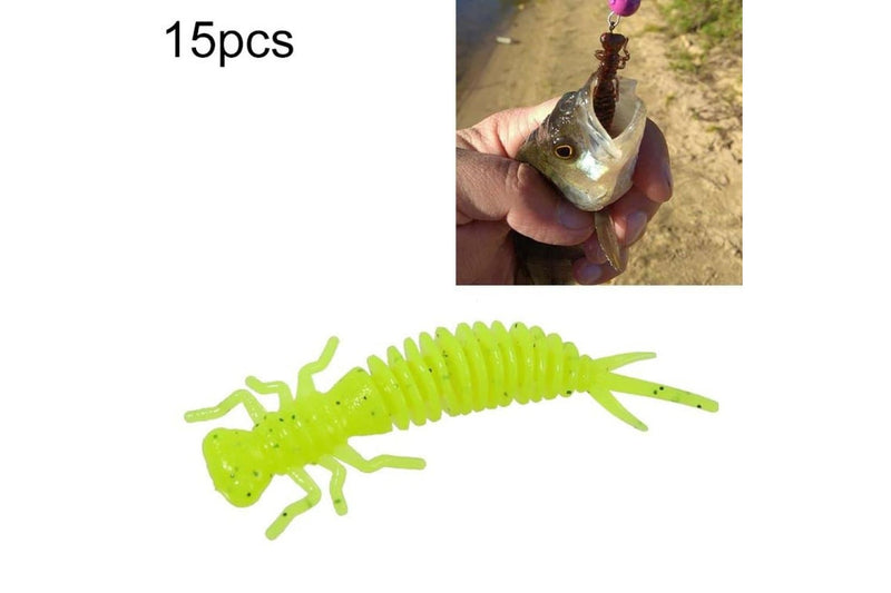 15 Piece 8 Colour Soft Silicone Larvae Bait 100mm Size