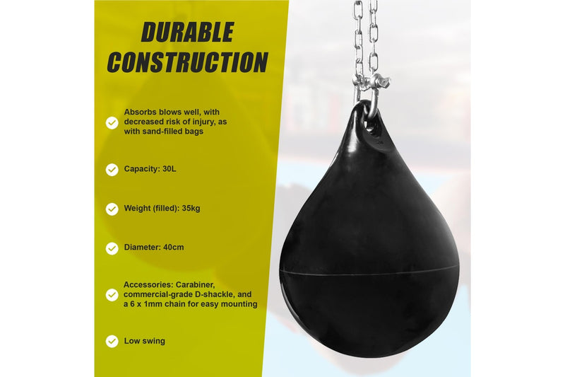 30L Water Punching Bag Aqua with D-Shackle and Chain