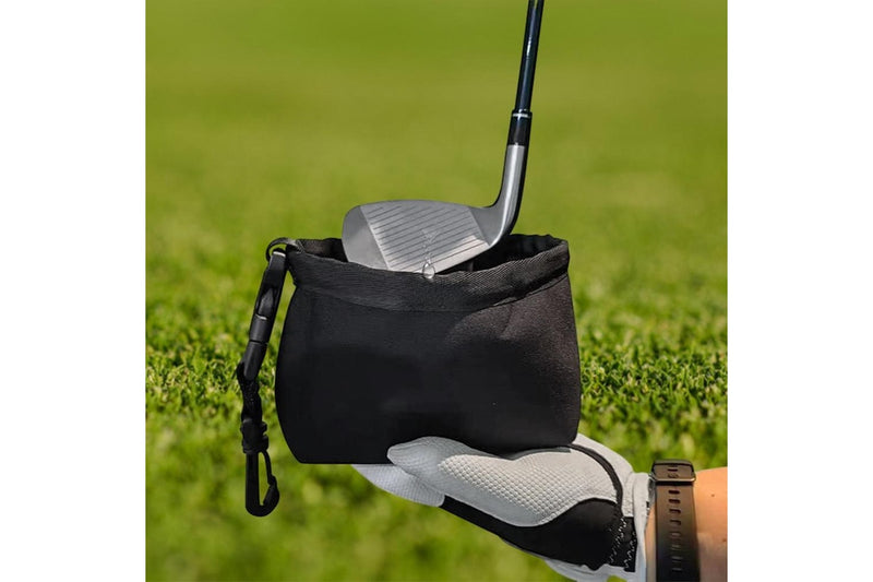 Portable Removable Golf Ball Waterproof Cleaning Bag Black