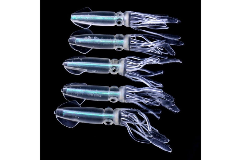 5 Colourful Squid Style Soft Fishing Lures 9cm Length