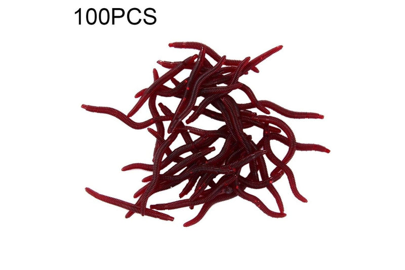 100 Soft Silicone Earthworm Fishing Lures For Baiting