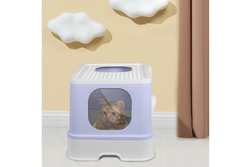 Cat Litter Box Fully Enclosed Toilet Purple